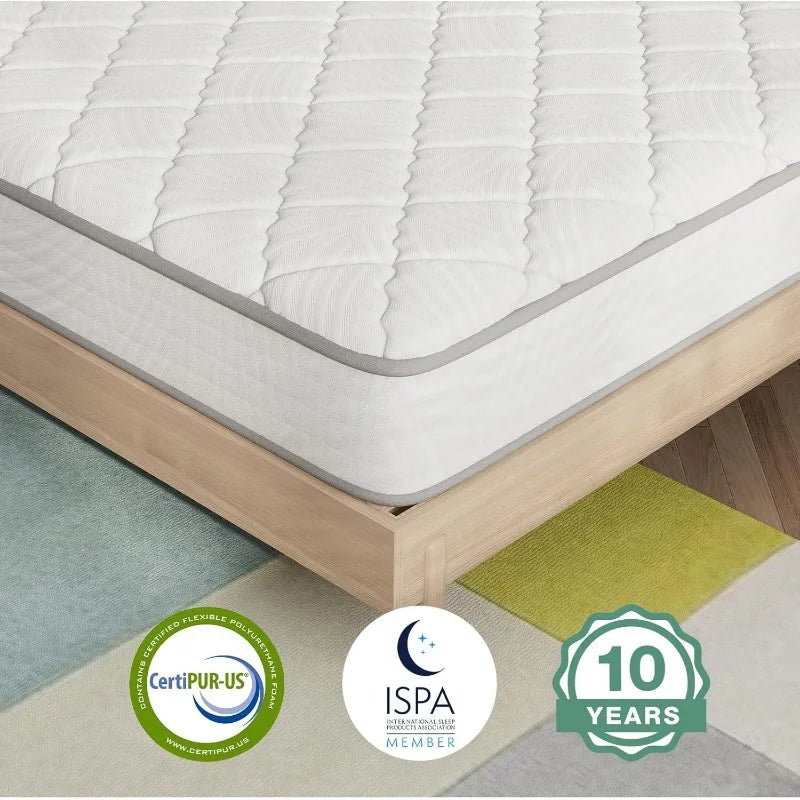 Twin Mattress 8 Inch, Twin Bed Mattress in A Box, Hybrid Mattress with Comfortable & Durable Support, Twin Size Mattress For