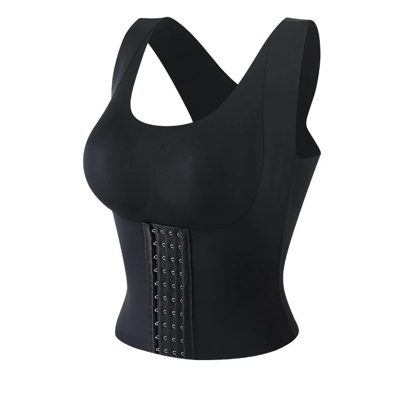 Women 3-in-1 Body Shapewear Posture Corrector Underwear Tummy Control Back Support Push Up Bra Shaper Vest Slim Tank Top Corset