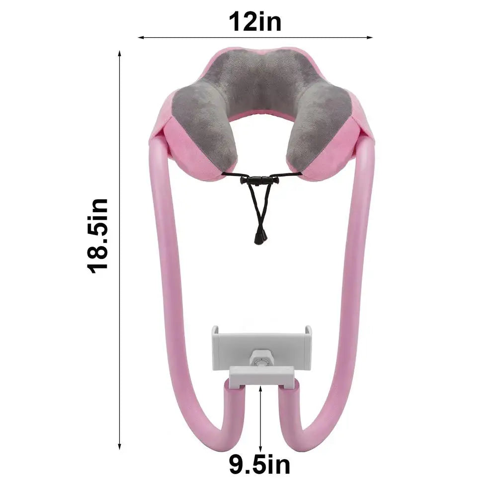 U-shaped Pillow With Mobile Phone Holder Lazy Support Nap Pillow Memory Foam Ventilation Travel Neck Pillow Camping