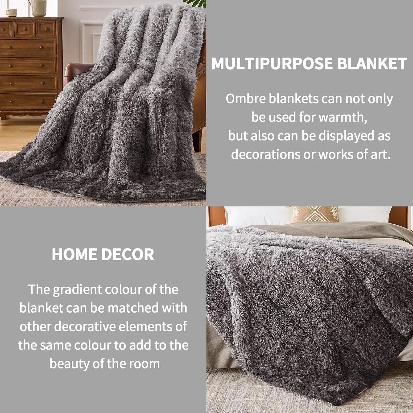 Faux Fur Weighted Blanket for Adults Fuzzy Cozy Sherpa Twin Size Heavy Blanket for Sleeping,Comfy Warm Soft Plush Blanket