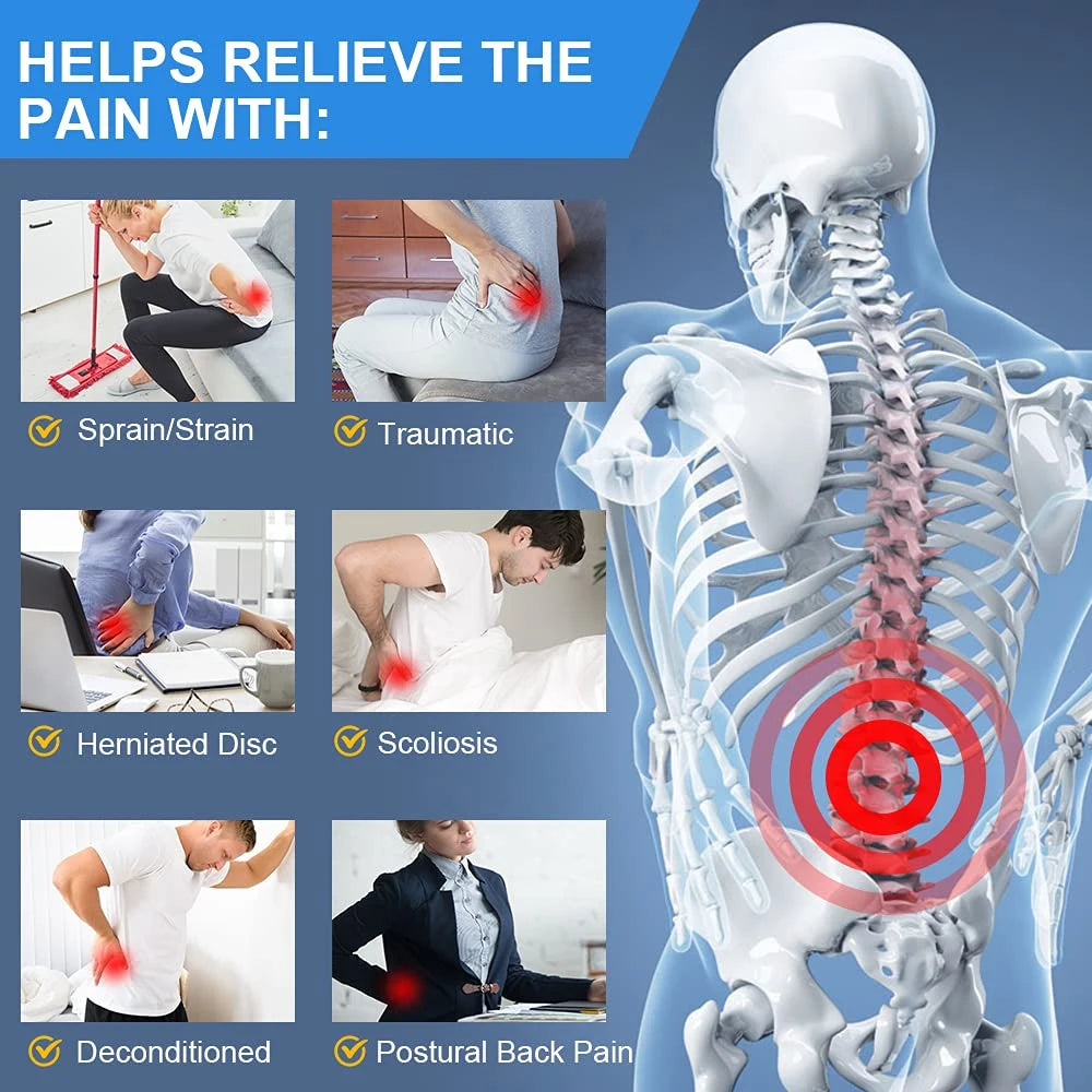 Back Pain Relief Belt - Adjustable, Double Pull, Breathable, Spine Decompression, Medical Orthopedic Pain Relief