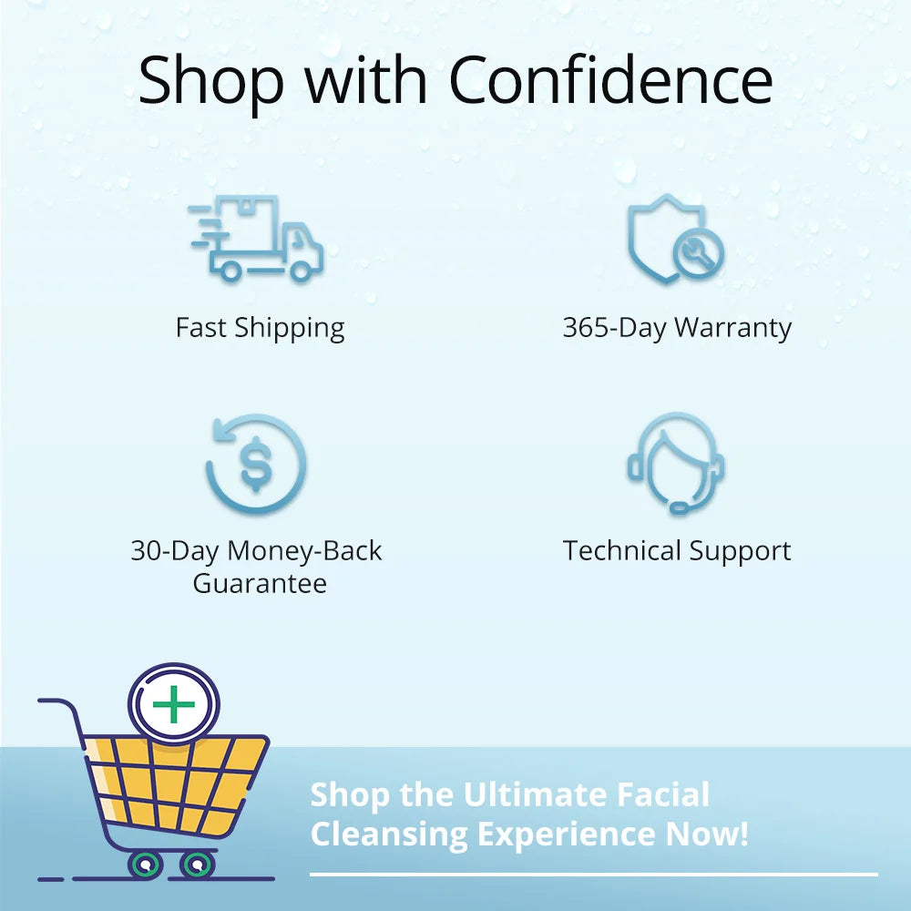 IPX7 waterproof Facial Cleansing Brush for Men & Women Rechargeable Facego Ultrasonic Deep Cleansing Exfoliating Face Scrubber