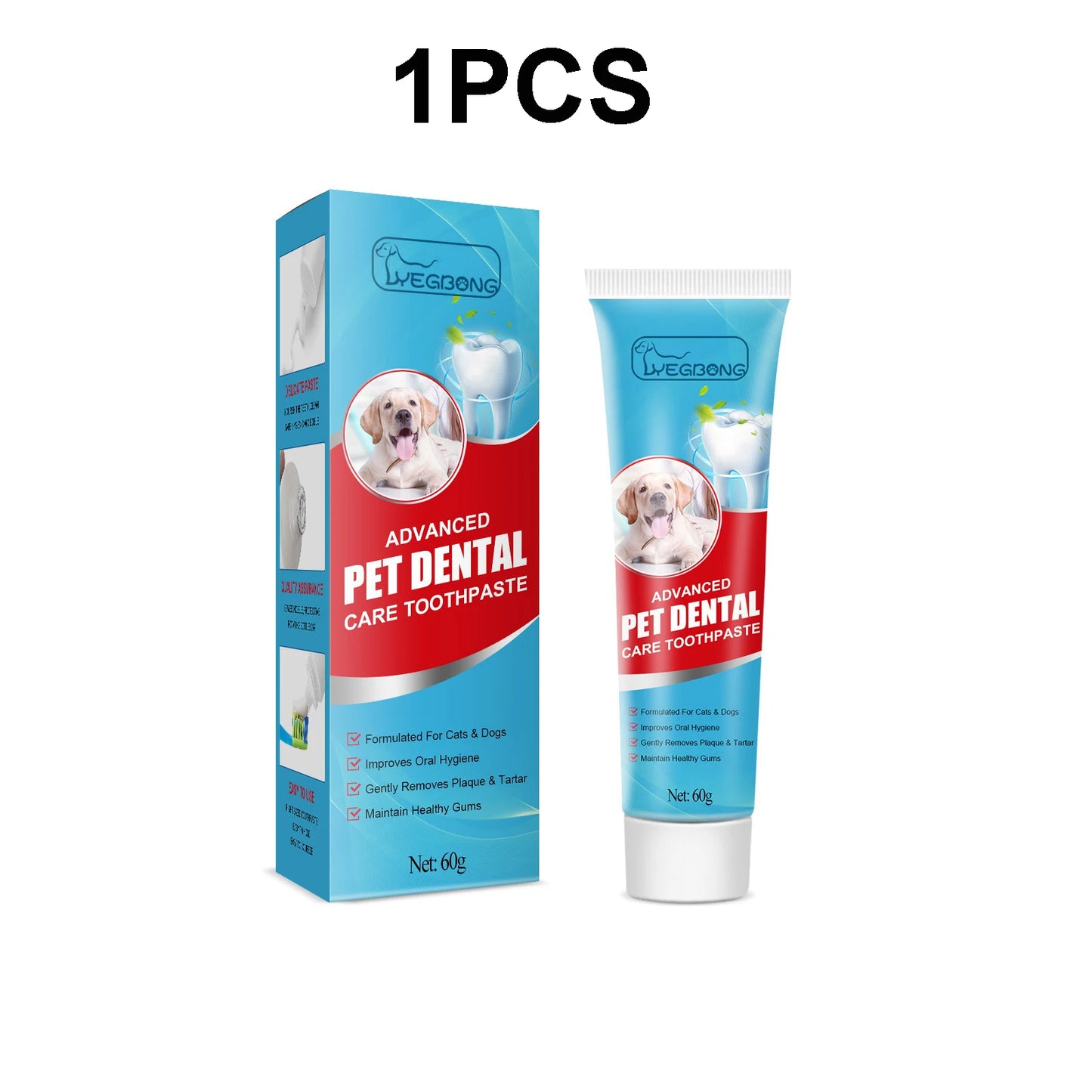 60g Cat Dog Pet Toothpaste Fresh Breath Edible Remove Bad Breath Tartar Dental Calculus For Dogs Cats Pet Dental Care Supplies