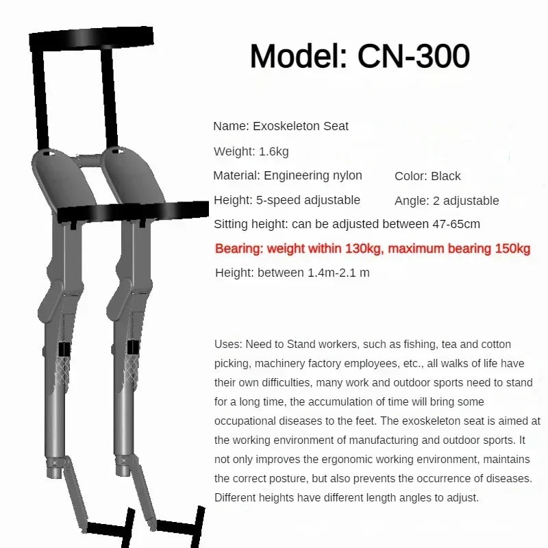 Exoskeleton Travel Multifunctional Seat Stool