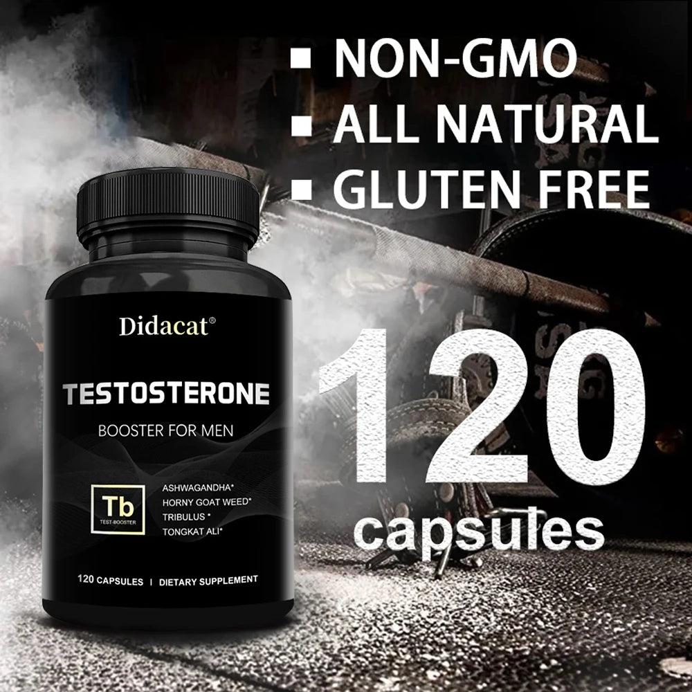 Men's Natural Energy, Endurance, and Vitality Booster - Gluten-Free - 120 Capsules