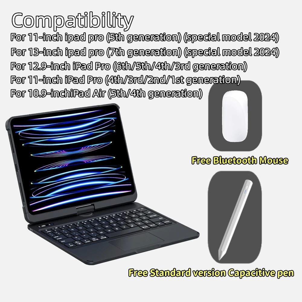 iFacemall Magic Keyboard for IPad Pro 11 12 9 12.9 Air 4 Air 5 for IPad 10th Generation Pro 12 9 6th 5th 4th 3rd Gen Cover Case