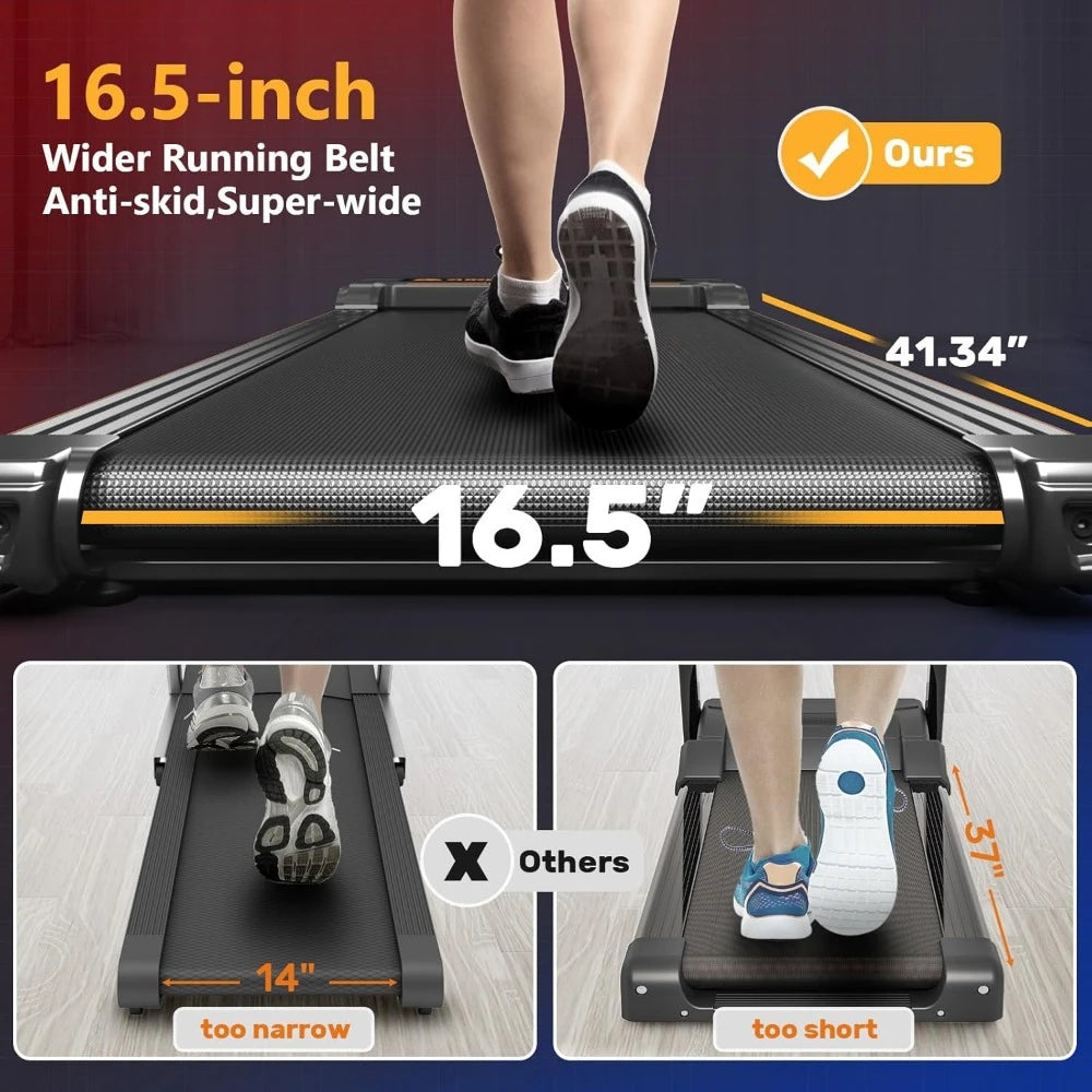 Walking Pad Treadmill, 2.5HP Under Desk Treadmill with Remote Control & LED Display, Quiet Desk Treadmill for Compact Space