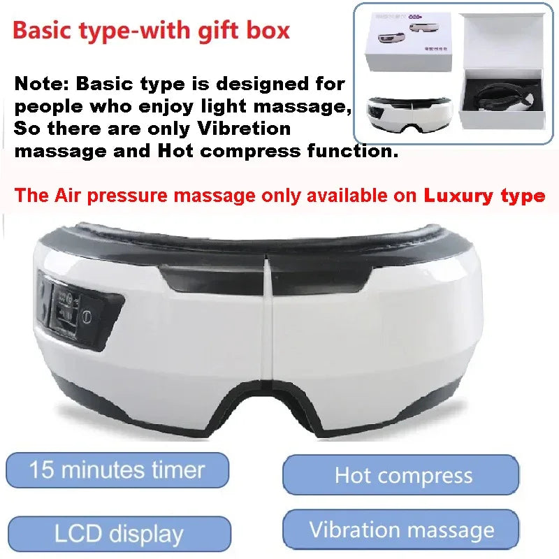 Eye Massager With Heat Smart Vibration Eye Care Compress Bluetooth Eye Massage Relax Migraines Relief ImprBluetooth Music