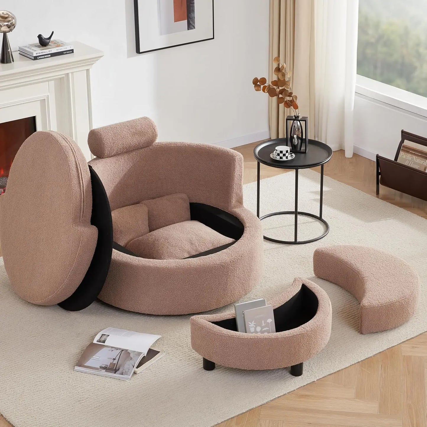 Rotatable Oversized Chair with Storage