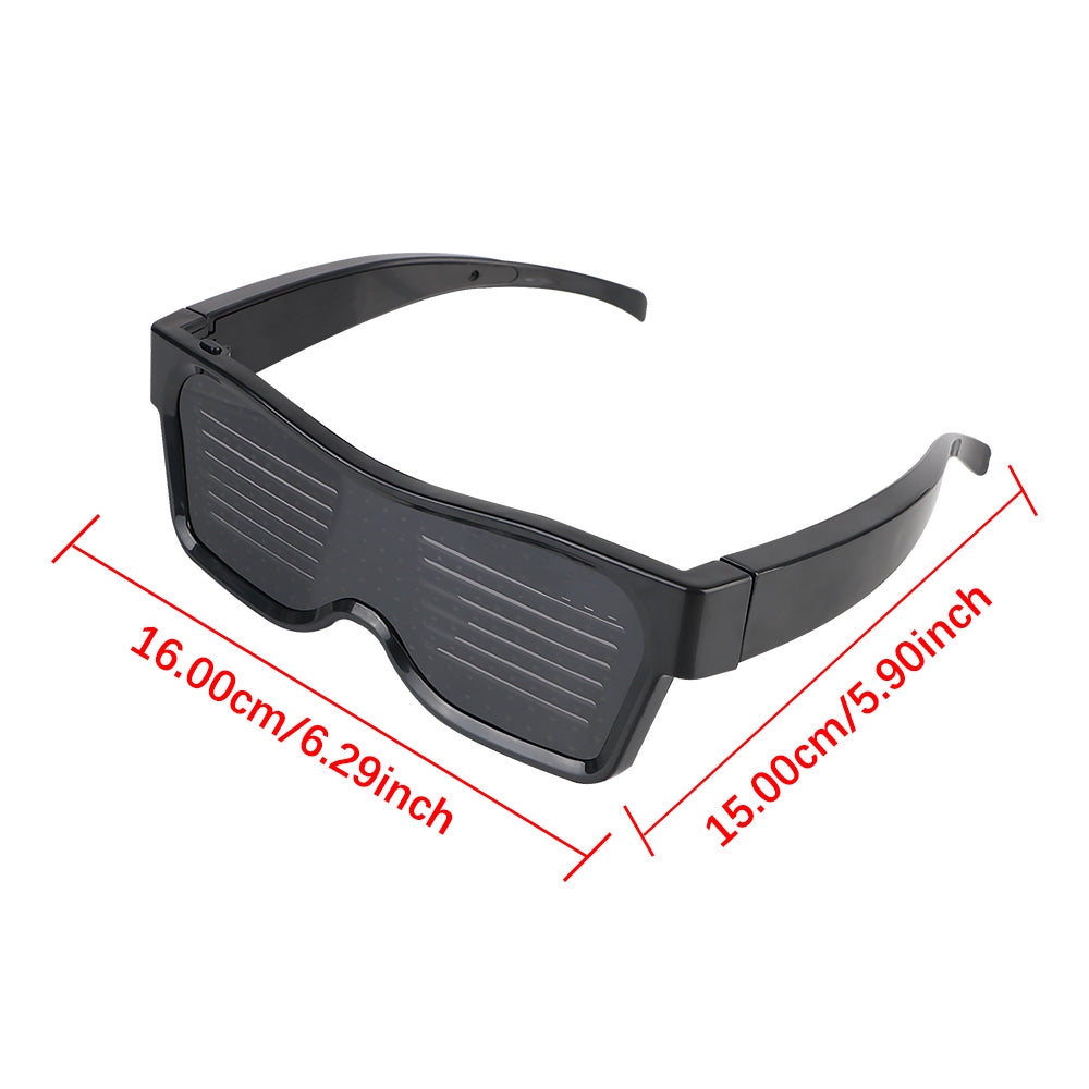 Portable DIY USB Futuristic Eyewear Prop For Party Bar Festival Performance LED Electronic Luminous Glasses APP Bluetooth