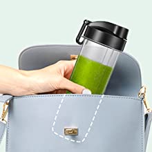 Personal Blender with 2 x 20oz Travel Bottle and Coffee/Spices Jar, Portable Smoothie Blender and Coffee Grinder in One