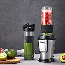 Personal Blender with 2 x 20oz Travel Bottle and Coffee/Spices Jar, Portable Smoothie Blender and Coffee Grinder in One