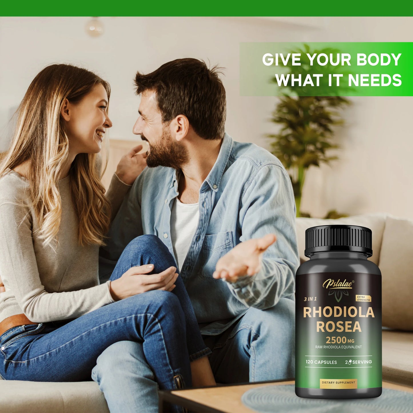 Rhodiola Rosea - with Ashwagandha, L-Theanine - Boost Energy, Relieve Stress, Improve Mood, Promote Muscle Growth - 120 Capsules