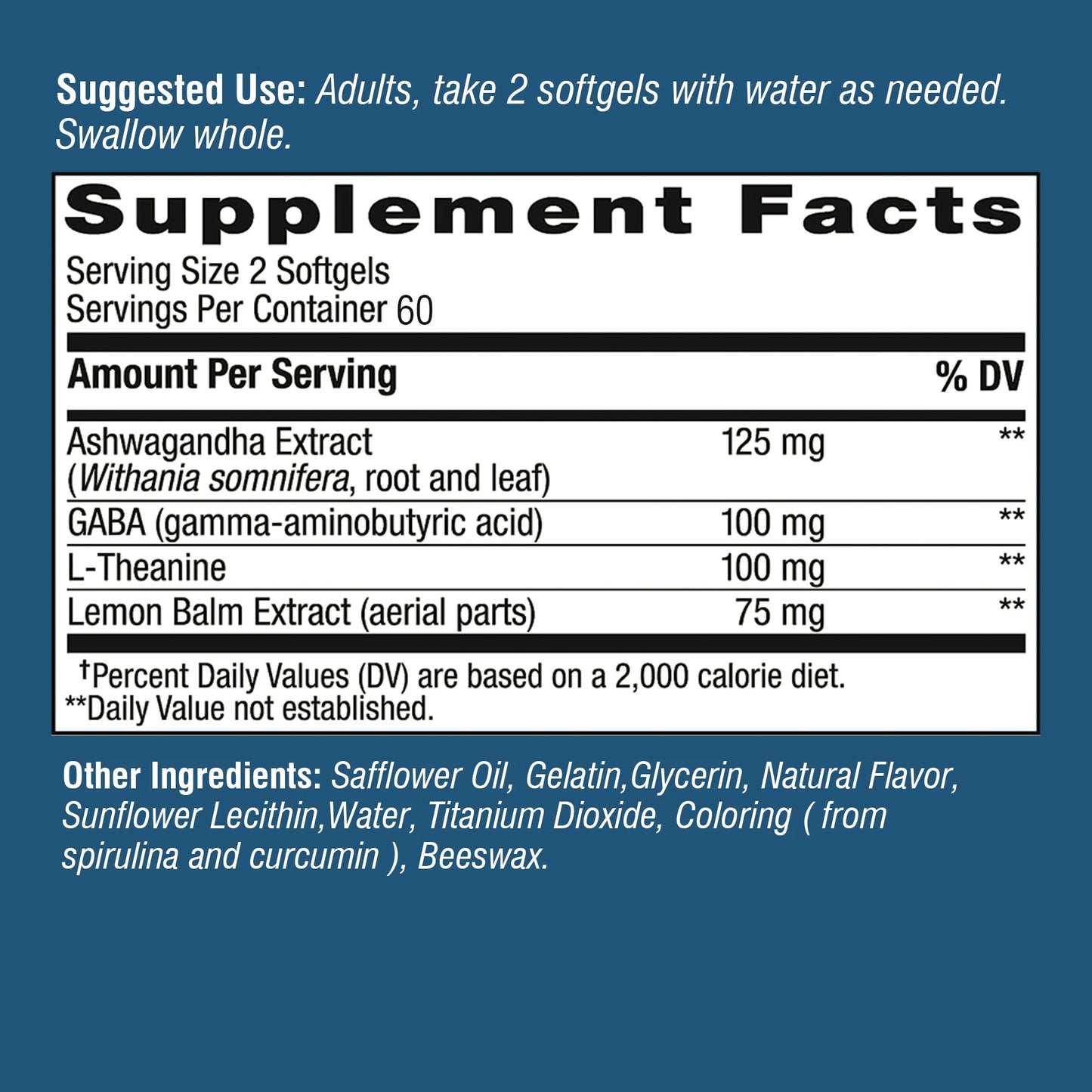 Goodbye Stress Capsules Supplement - GABA, L-Theanine - Relieve Stress and Improve Mood - 120 Capsules