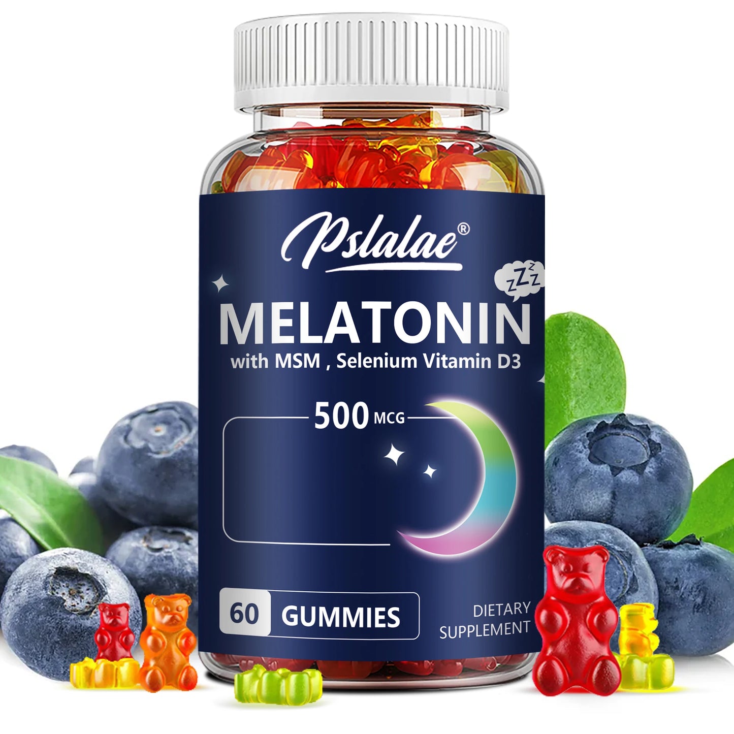 Melatonin Gummies 500mcg - Sleep Aid, Improve Sleep Quality and Support Deep Sleep - 60 Gummies