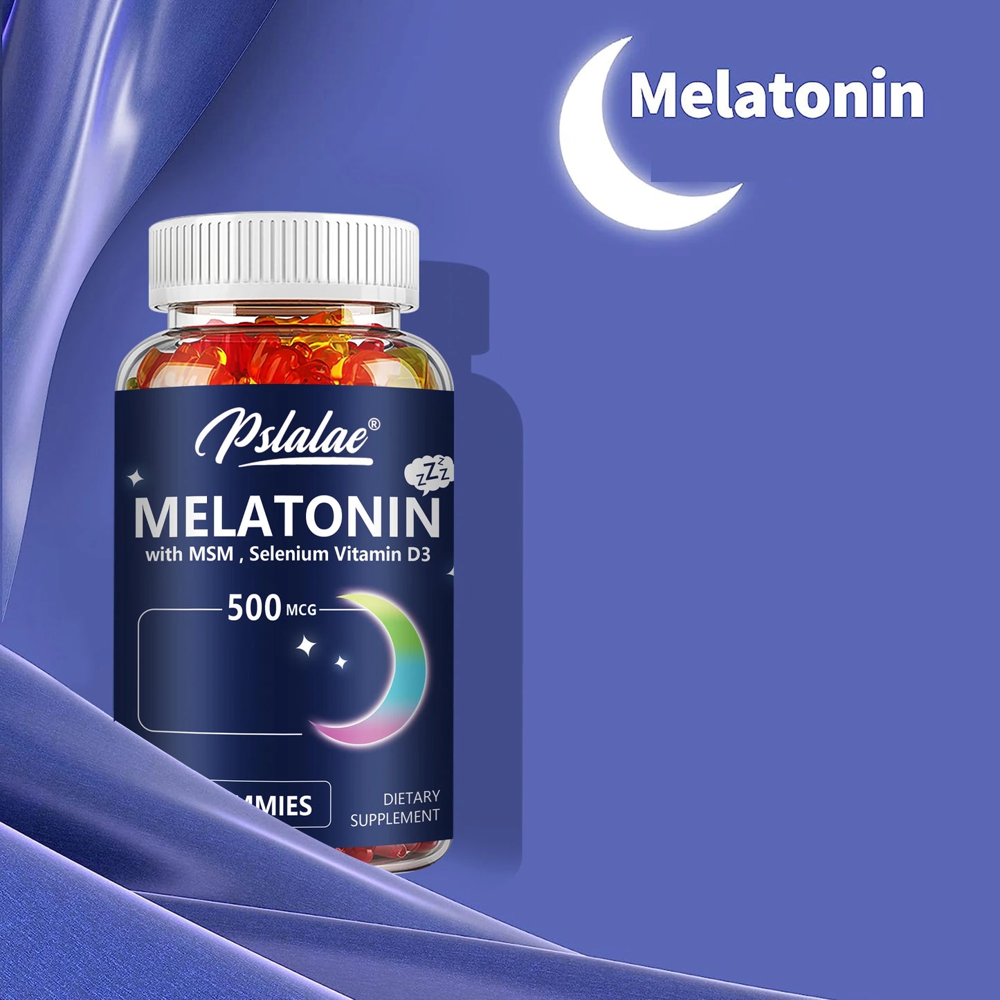 Melatonin Gummies 500mcg - Sleep Aid, Improve Sleep Quality and Support Deep Sleep - 60 Gummies