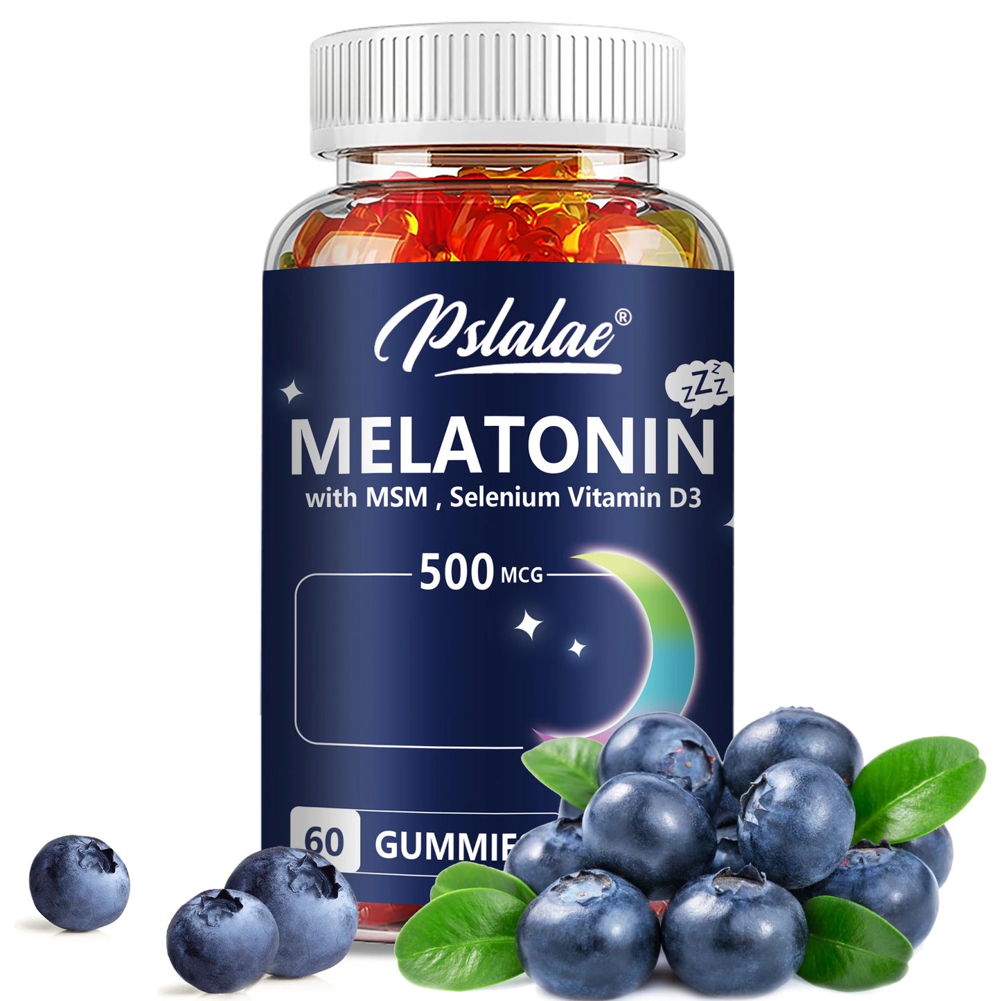 Melatonin Gummies 500mcg - Sleep Aid, Improve Sleep Quality and Support Deep Sleep - 60 Gummies