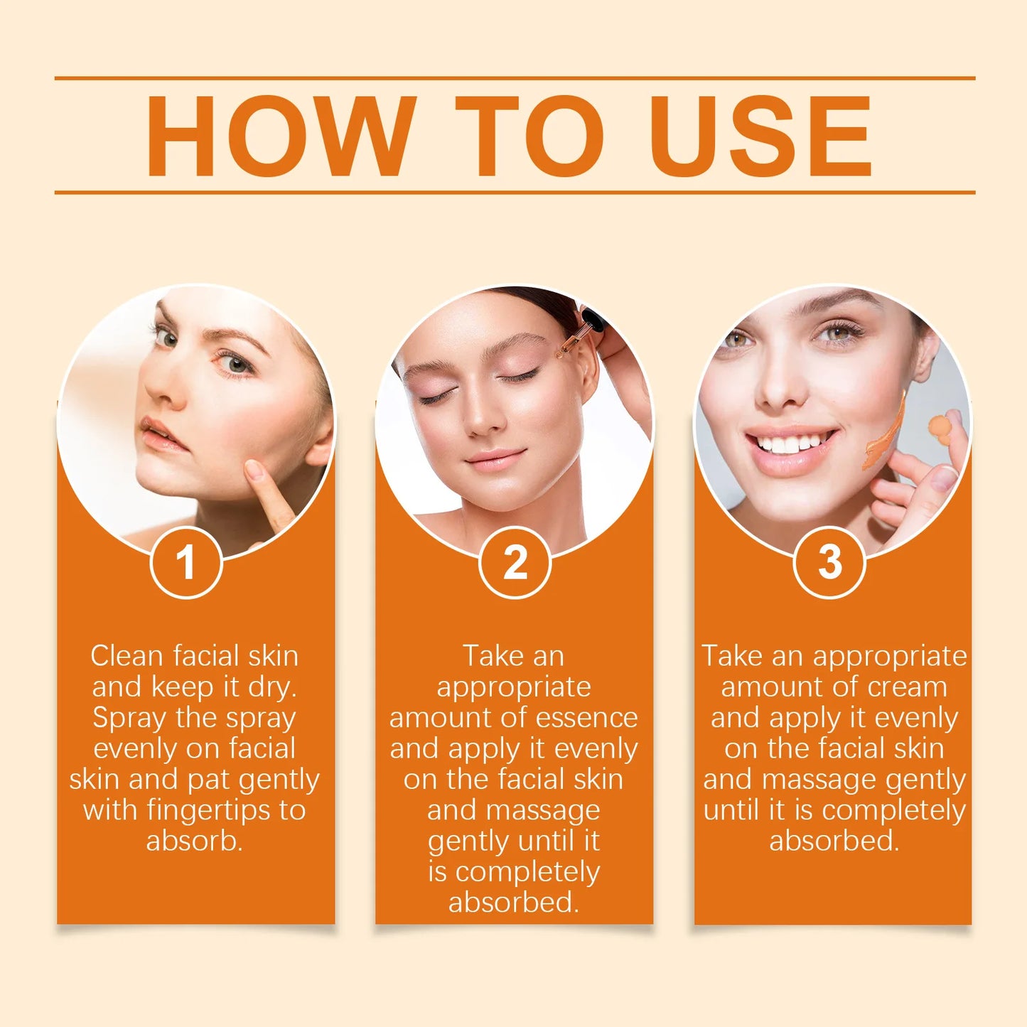Eelhoe 1set Vitamin C Facial Skin Care Set Moisturizing Brightening Reduce Dark Spot Skin Renew Hydrate Repair Dry Skin Care Kit