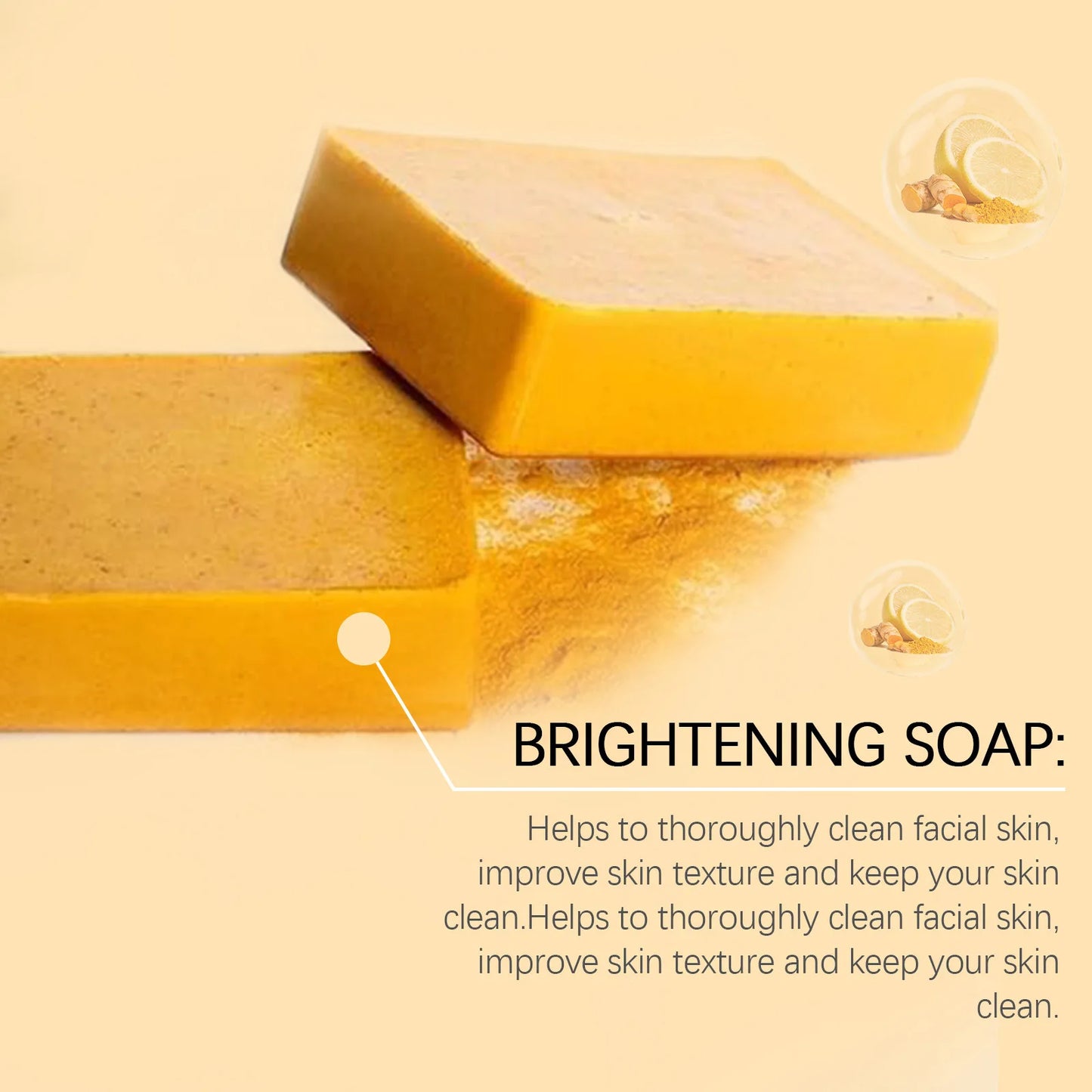 Ouhoe 100g Kojic Acid Turmeric Skin Brightening Soap Face Reduce Dark Spot Anti Acne Deep Cleansing Moisturizer Exfoliating Soap