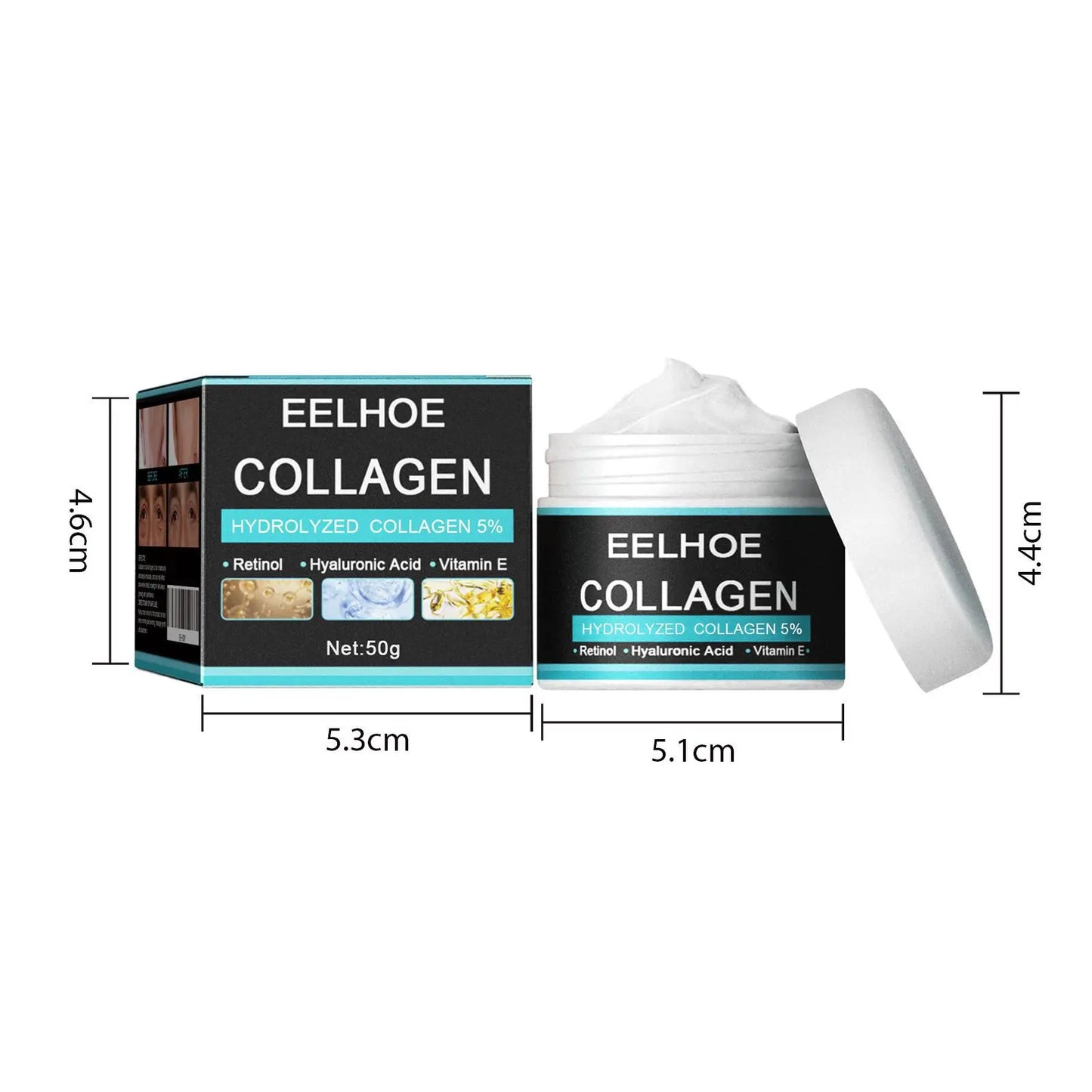 Eelhoe 50g Collagen Anti Wrinkle Cream Men Face Firming Improve Rough Dry Skin Tightening Fade Fine Line Moisturize Facial Cream