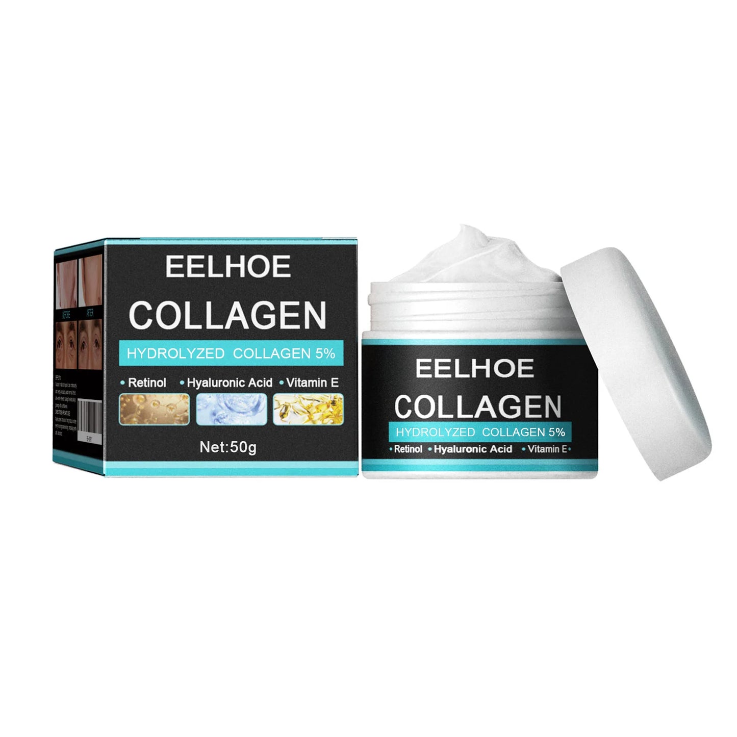 Eelhoe 50g Collagen Anti Wrinkle Cream Men Face Firming Improve Rough Dry Skin Tightening Fade Fine Line Moisturize Facial Cream