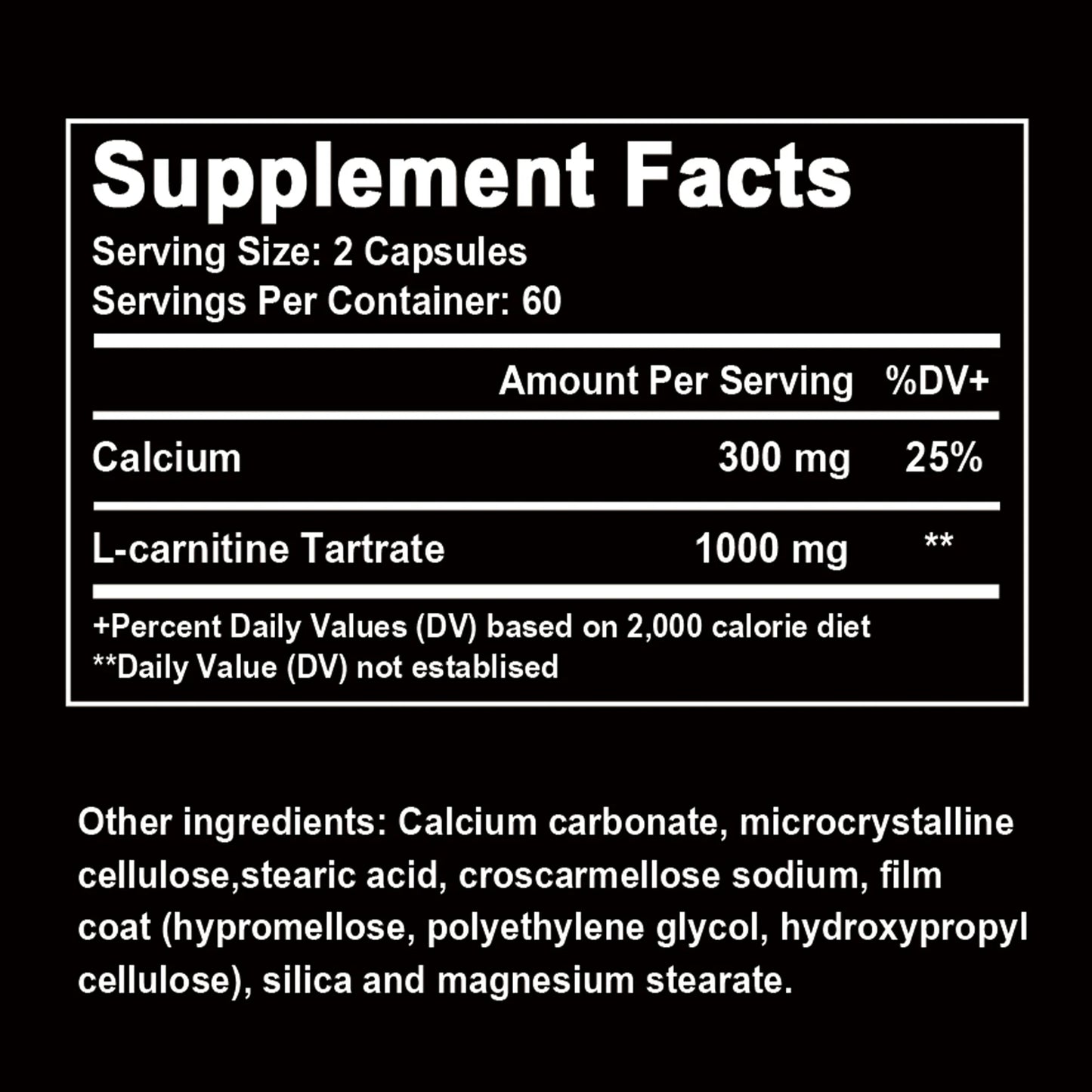 L-Carnitine - Supports Natural Energy Production, Sports Nutrition, Supports Memory and Concentration - 120 Capsules