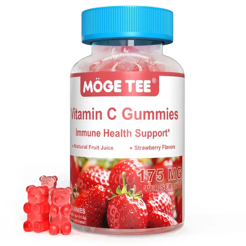 MOGE TEE Vitamin C Gummy Bears – Immune Support, Strawberry Flavor, 45 Count