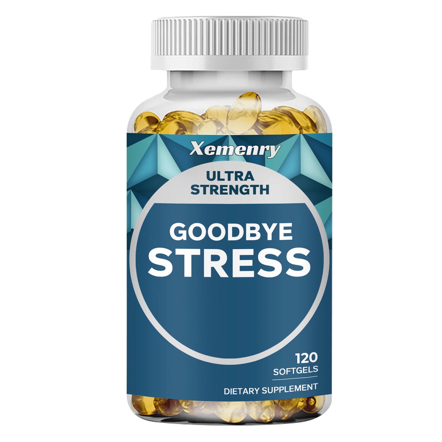 Goodbye Stress Capsules Supplement - GABA, L-Theanine - Relieve Stress and Improve Mood - 120 Capsules