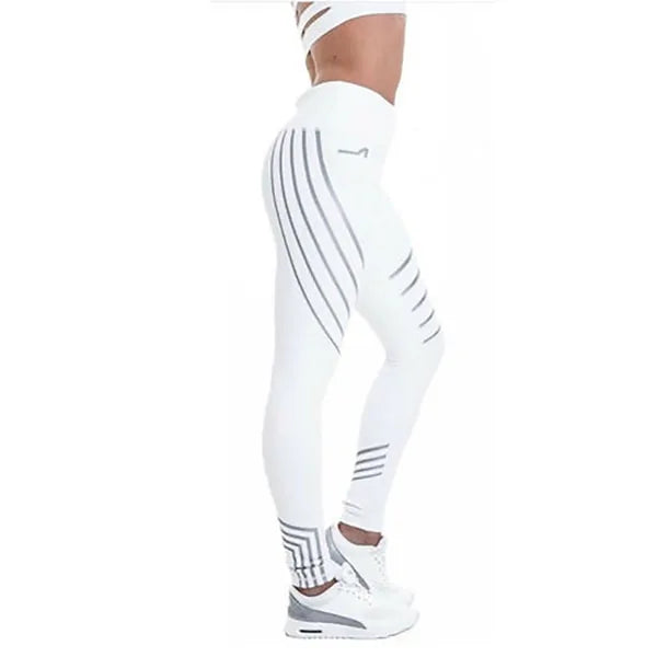 Woman Fitness Leggings: High Elastic Shine Workout Pants