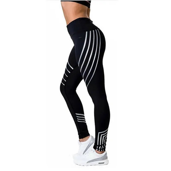 Woman Fitness Leggings: High Elastic Shine Workout Pants