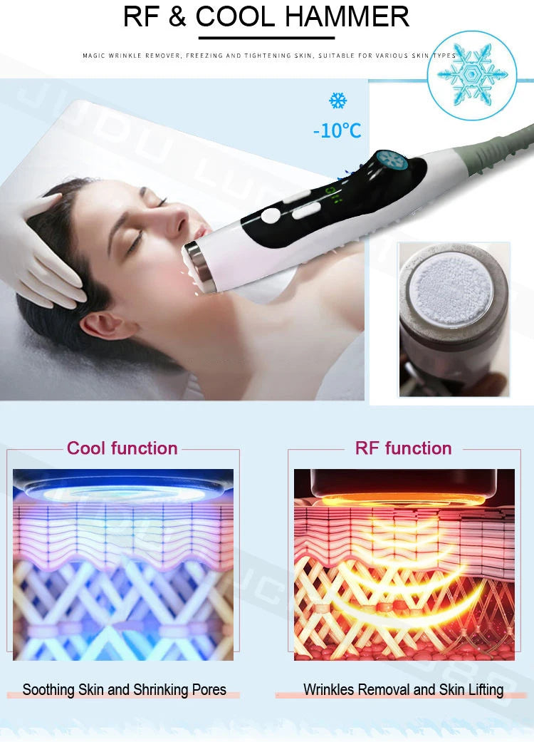 The Newest Golden finger body massager for facial stretching, RF EMS micro-current therapy, meridian dredging