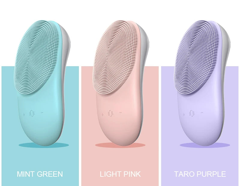 Silicone Face Scrubber Brush Skin Care Ultrasonic Cleaner Waterproof Face Cleansing Brush Remove Blackhead Beauty Massager