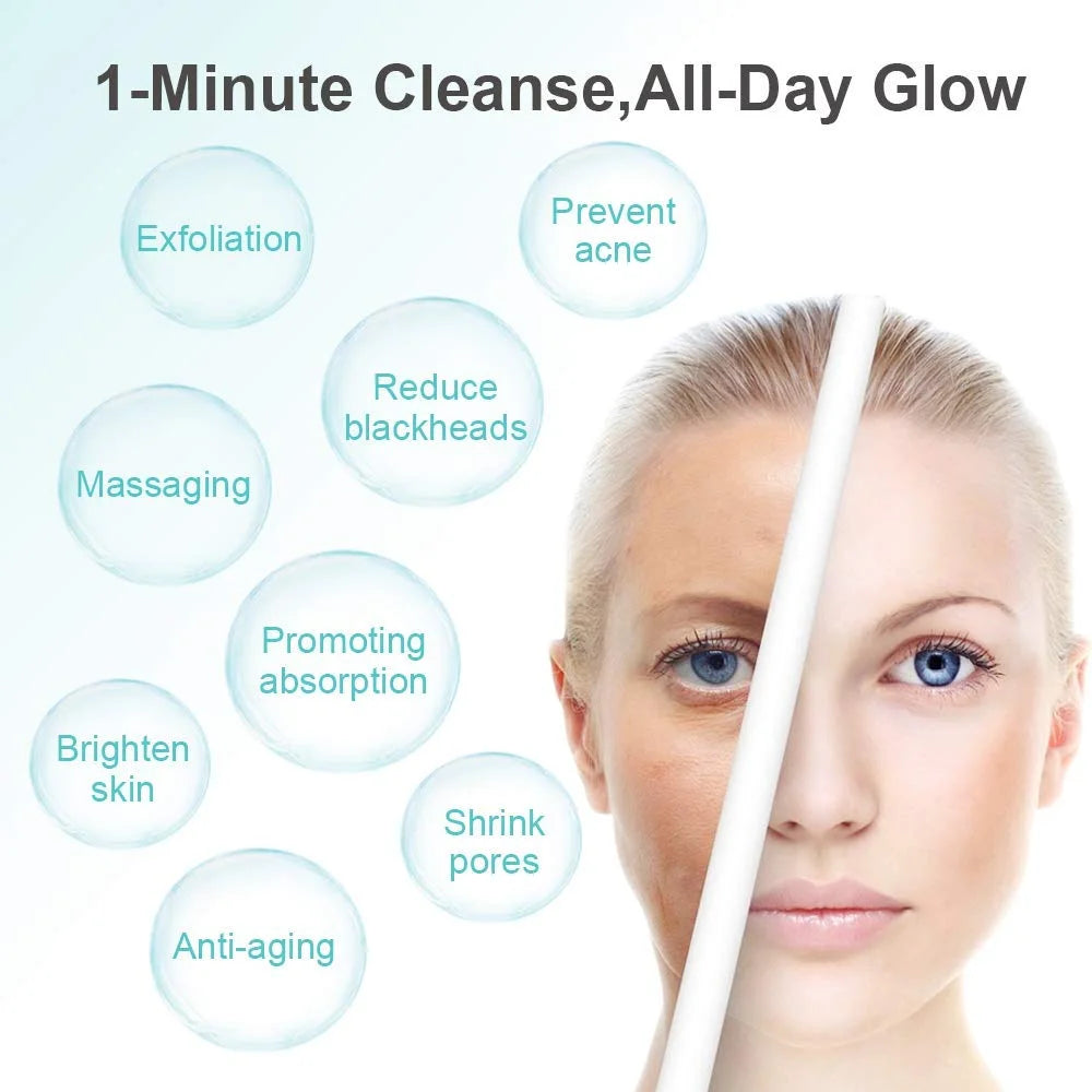 Silicone Face Scrubber Brush Skin Care Ultrasonic Cleaner Waterproof Face Cleansing Brush Remove Blackhead Beauty Massager
