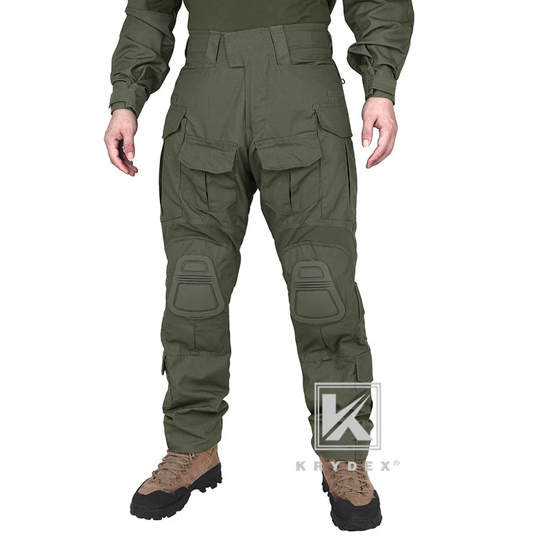 KRYDEX Tactical Combat G3 Uniform Set Outdoor Hunting Gen3 Camouflage Shirt & Pants Kit Ranger Green Black Men Clothing