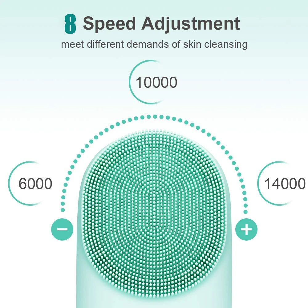 Silicone Face Scrubber Brush Skin Care Ultrasonic Cleaner Waterproof Face Cleansing Brush Remove Blackhead Beauty Massager