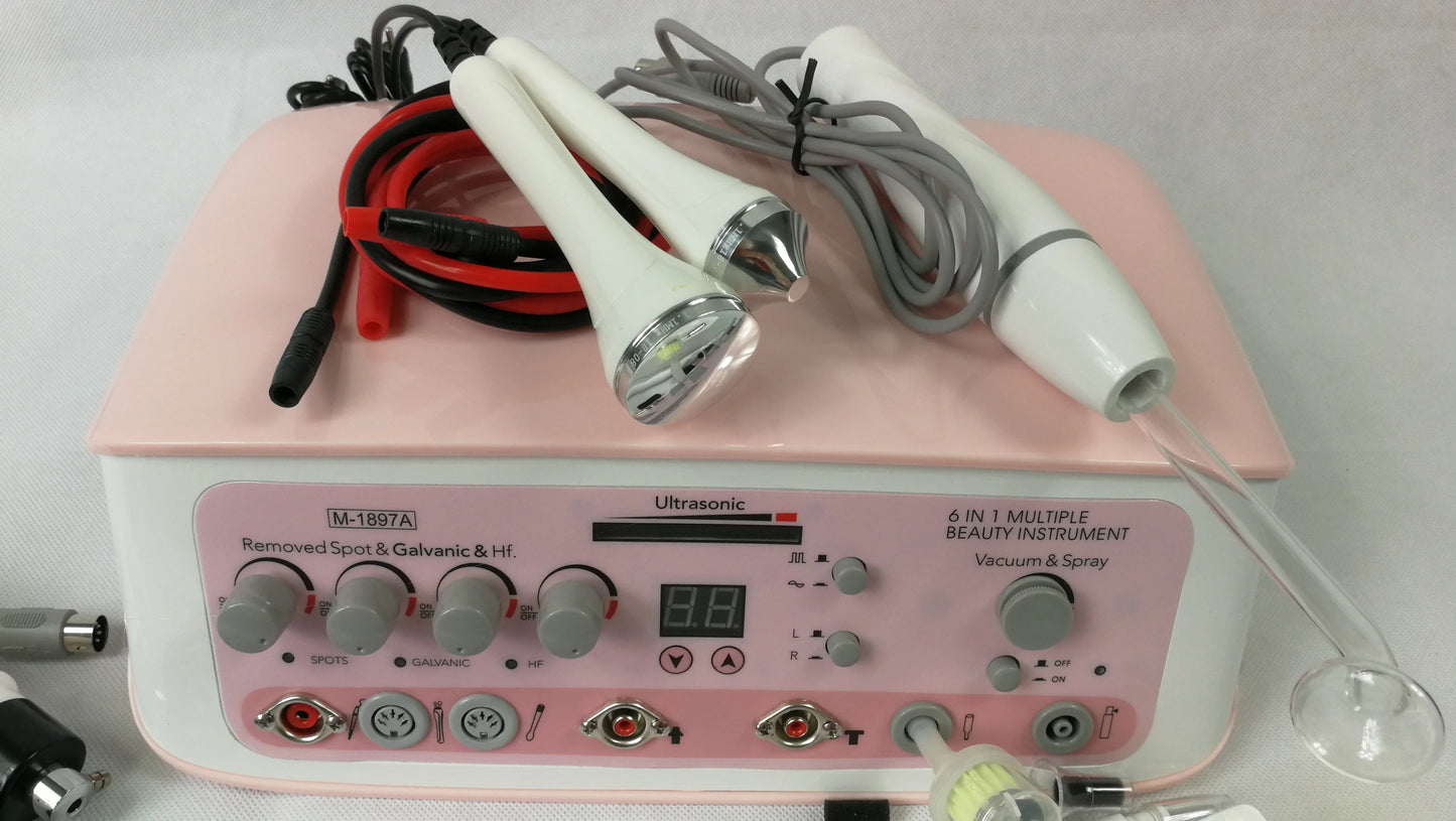 Allfond Ultrasonic Bio RF Vacuum Galvanic High Frequency Spray Multifunction Facial Machine for Beauty Skin
