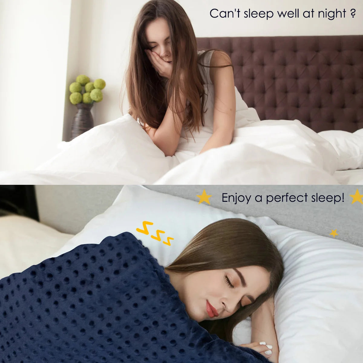 15lbs Weighted Blanket Removable Super Soft Crystal Cover w/ Glass Bead 60''x80''