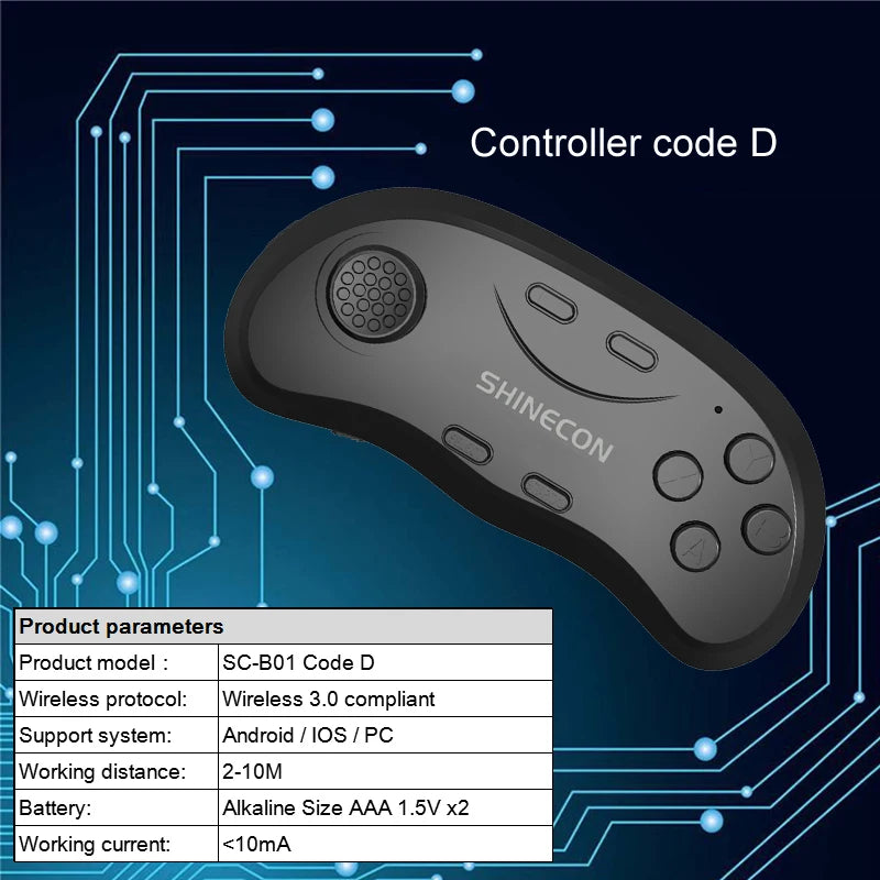 New VR SHINECON 2021 Wireless Bluetooth Stereo Headset Version Virtual Reality Glasses 3D Goggle Cardboard Helmet for Smartphone