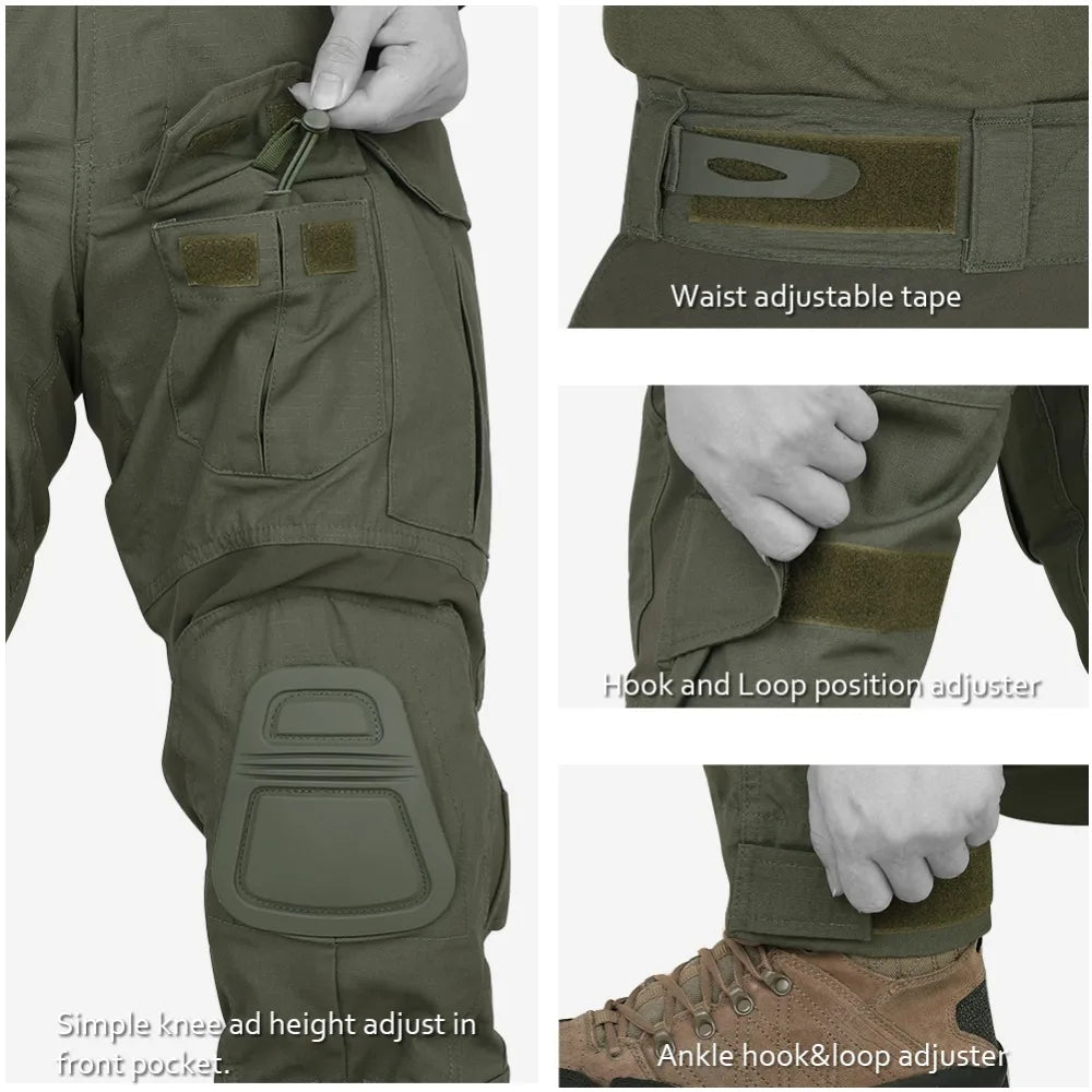 KRYDEX Tactical Combat G3 Uniform Set Outdoor Hunting Gen3 Camouflage Shirt & Pants Kit Ranger Green Black Men Clothing