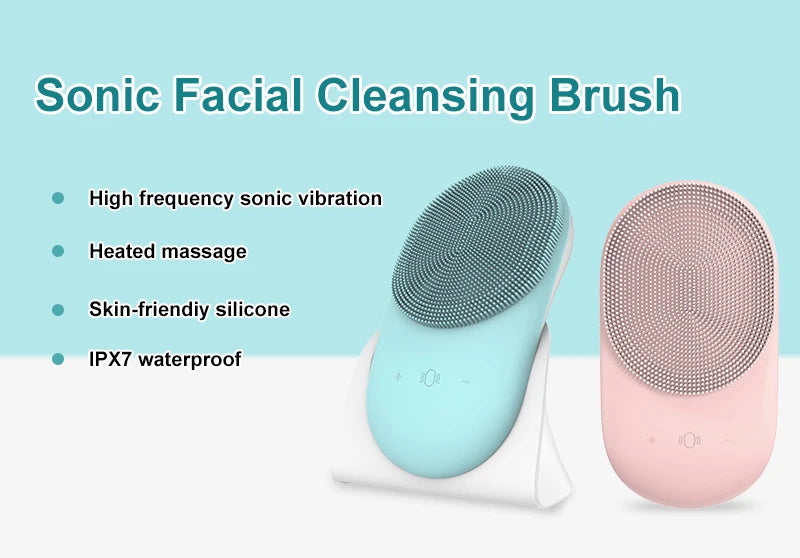 Silicone Face Scrubber Brush Skin Care Ultrasonic Cleaner Waterproof Face Cleansing Brush Remove Blackhead Beauty Massager