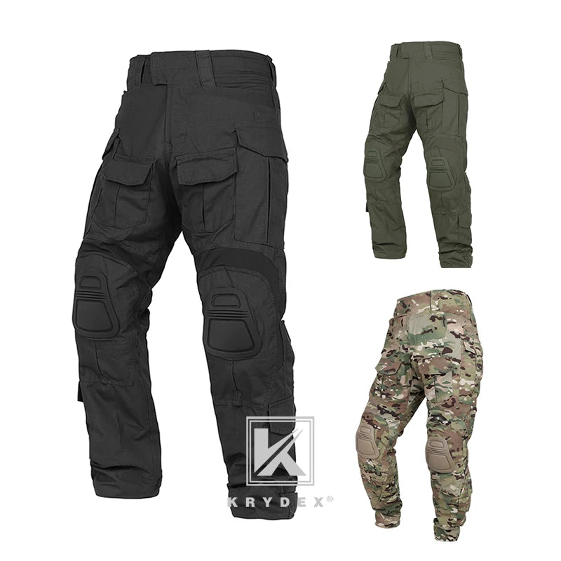 KRYDEX Tactical Combat Pants With Knee Pads For Hunting Outdoor Hiking Men Uniform Trousers Clothes