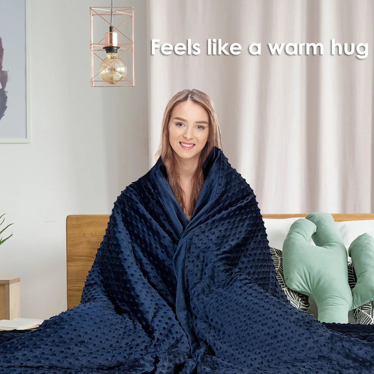 15lbs Weighted Blanket Removable Super Soft Crystal Cover w/ Glass Bead 60''x80''
