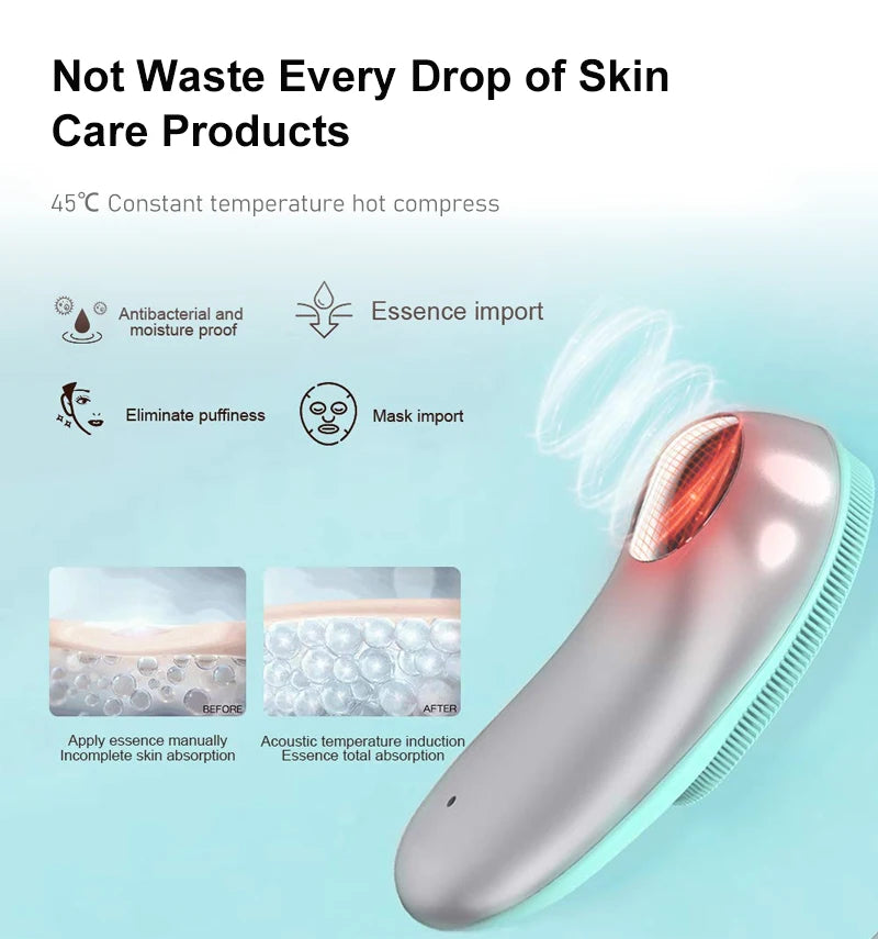 Silicone Face Scrubber Brush Skin Care Ultrasonic Cleaner Waterproof Face Cleansing Brush Remove Blackhead Beauty Massager