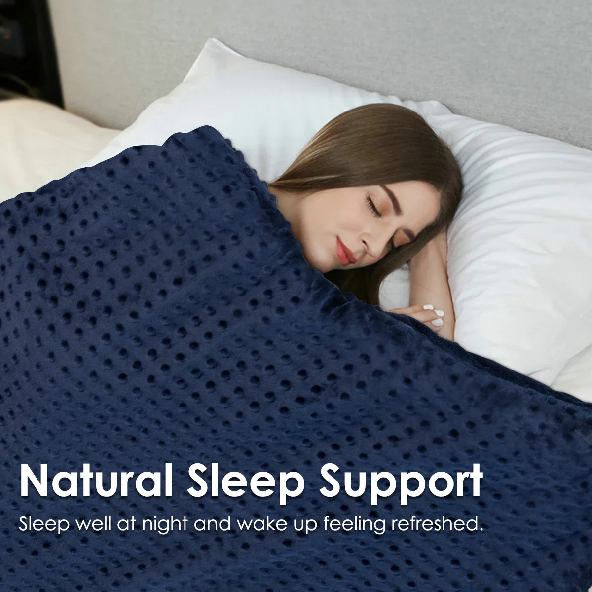 15lbs Weighted Blanket Removable Super Soft Crystal Cover w/ Glass Bead 60''x80''