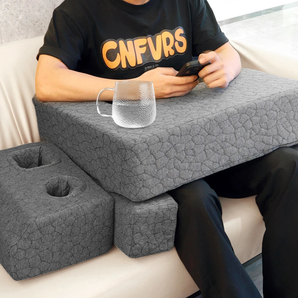 Extra Large Reading & Gaming Pillow with Cup Holder Adjustable Adult Reading Pillow Bed Desk for Reading Gaming Working and More