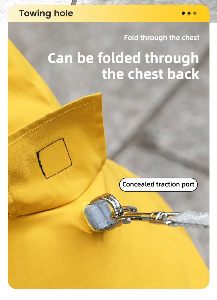 Dog Raincoat Reflective can-pull Dog Jacket Waterproof Large Pet Rainy Day Out Clothes
