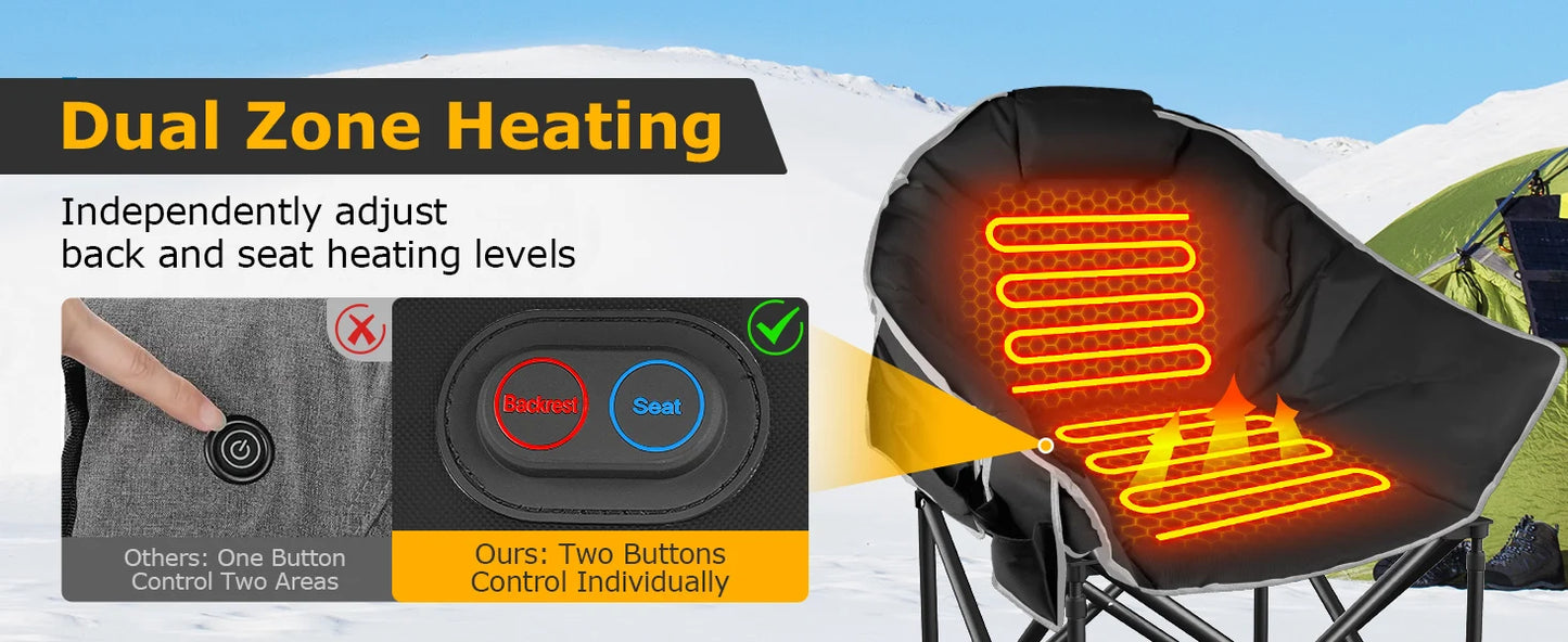 Oversized Chair with Dual Heating 3 level Zones