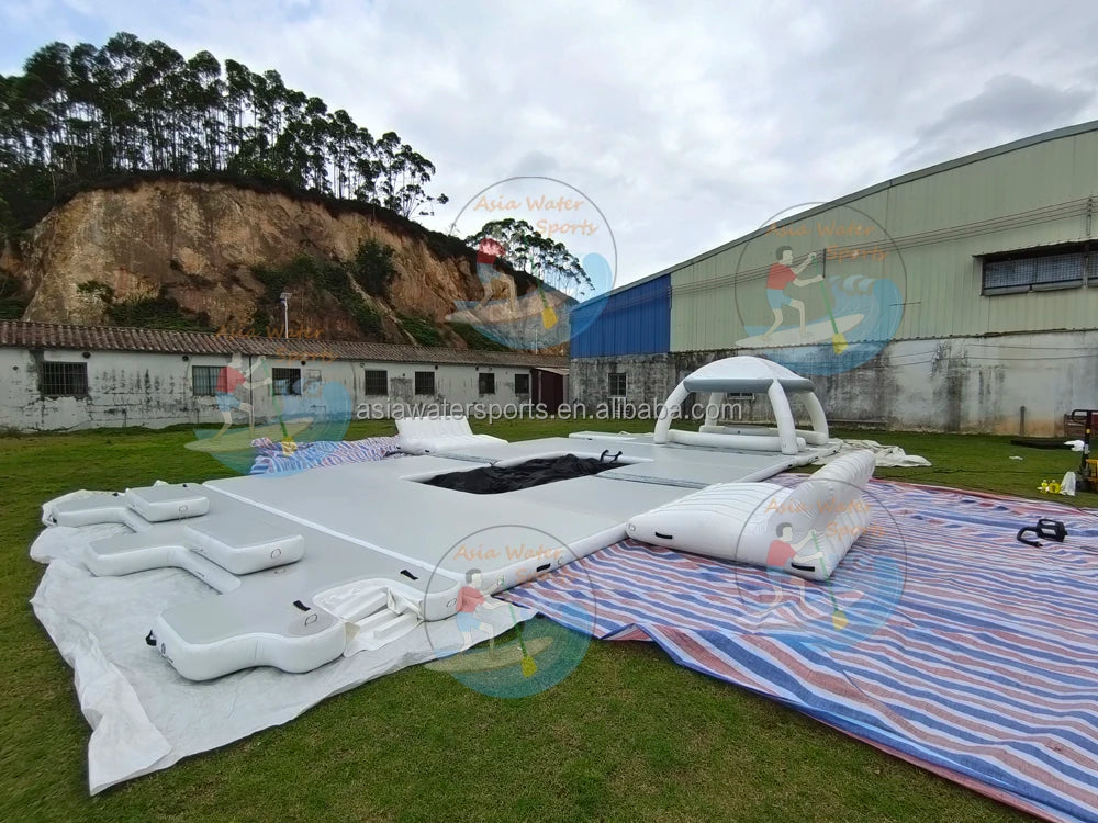 Custom Inflatable Floating Wave Loading Dock, Inflatable Jet Ski Dock Inflatable Water Platform