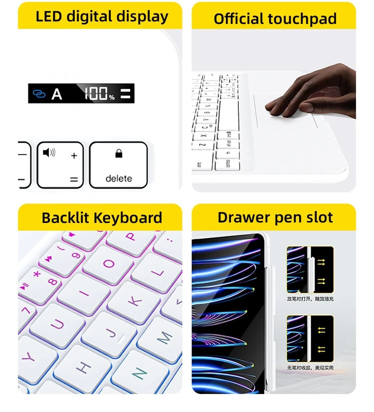 iFacemall Magic Keyboard for IPad Pro 11 12 9 12.9 Air 4 Air 5 for IPad 10th Generation Pro 12 9 6th 5th 4th 3rd Gen Cover Case