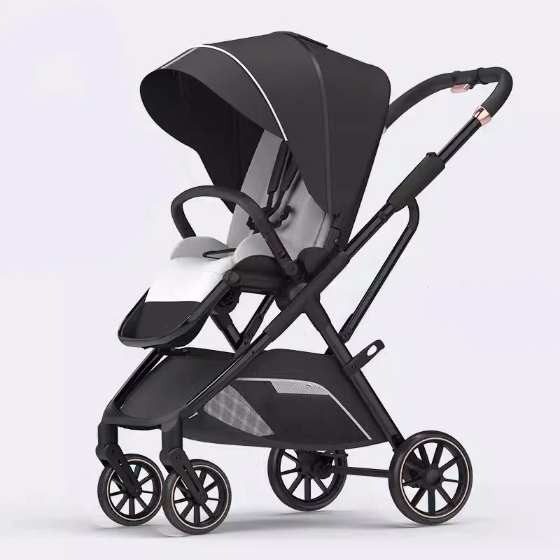 High View Baby Stroller Ergonomics Seat Bassinet for Newborn Portable Baby Pram One Hand to Recline Basket Pushchair